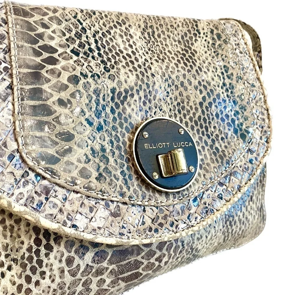 Elliott Lucca Vintage Python Snakeskin Rojo Flap Crossbody